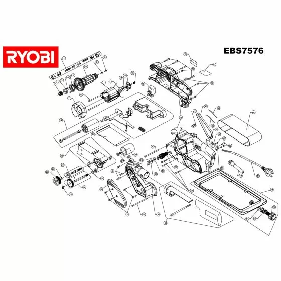 Ryobi EBS7576 Spare Parts List Type: 1000019052